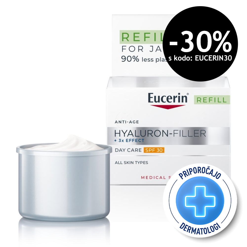 Eucerin Hyaluron-Filler, refill dnevna krema za vse tipe kože - ZF 30 (50 ml)