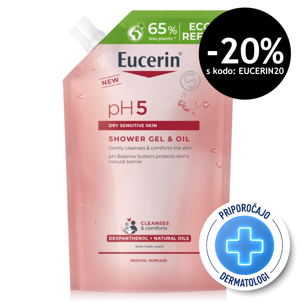 Eucerin pH5, oljni gel za prhanje - refill (400 ml)