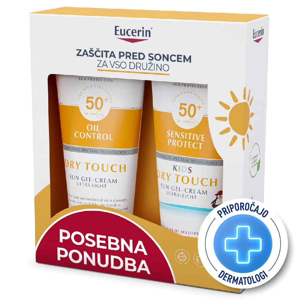 Eucerin Sun, družinski paket (2 x 200 ml)