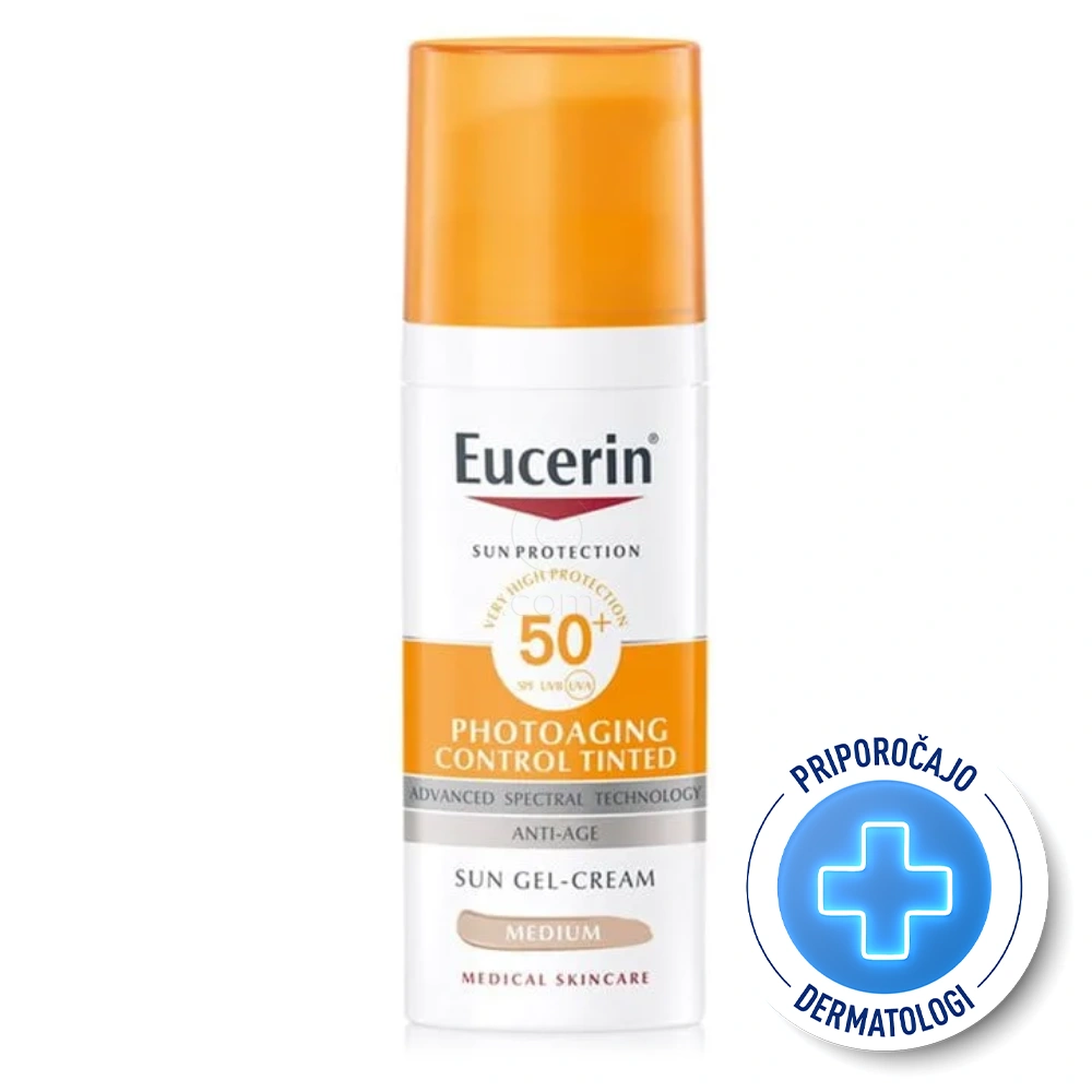 Eucerin Sun Photoaging Control, fluid za obraz v odtenku Medium - ZF 50+ (50 ml)