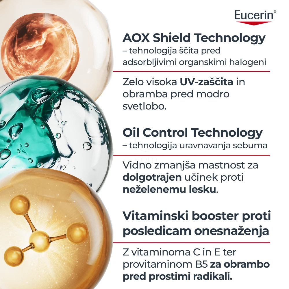 Eucerin Sun Oil Control, dnevni UV serum - ZF50+ (30 ml)