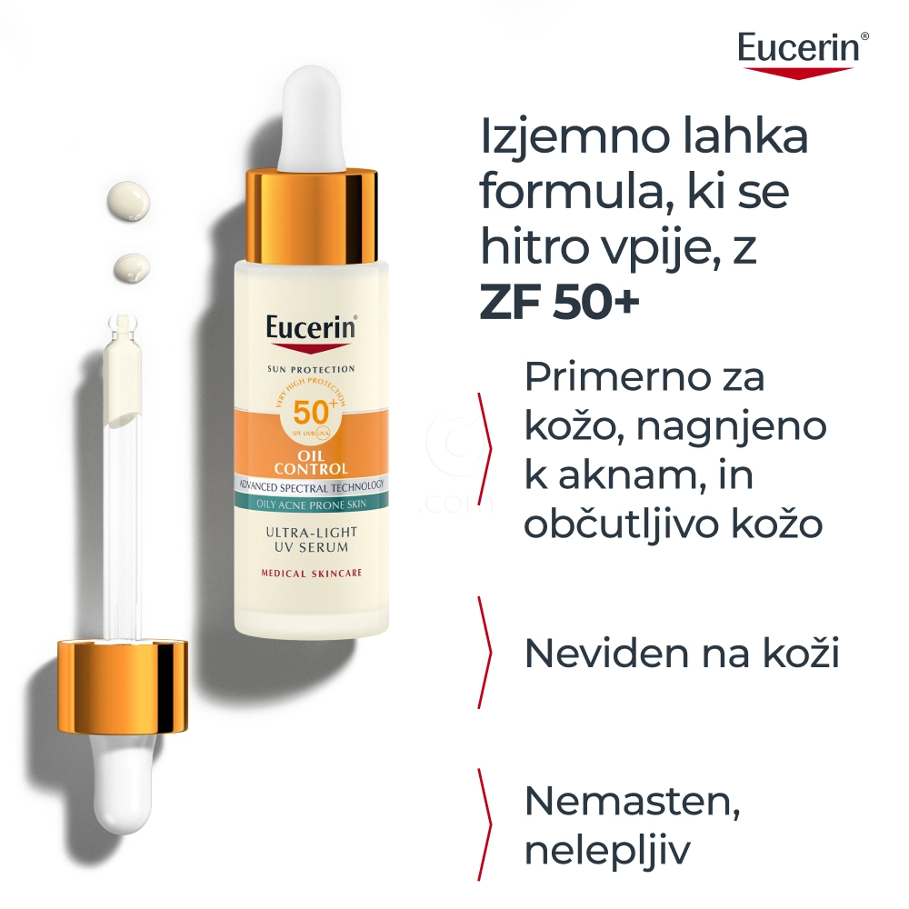 Eucerin Sun Oil Control, dnevni UV serum - ZF50+ (30 ml)