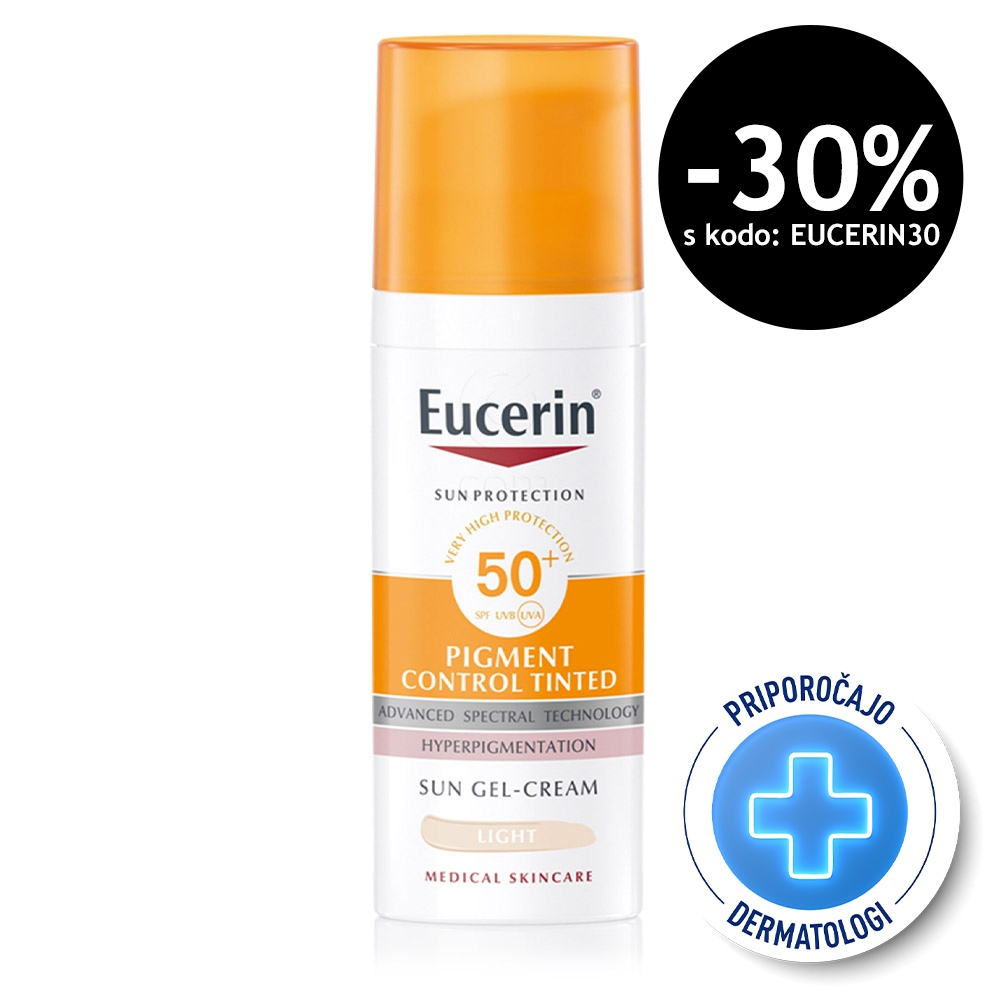 Eucerin Sun Pigment Control Tinted, obarvan fluid za zaščito pred soncem - light - ZF 50+ (50 ml) 