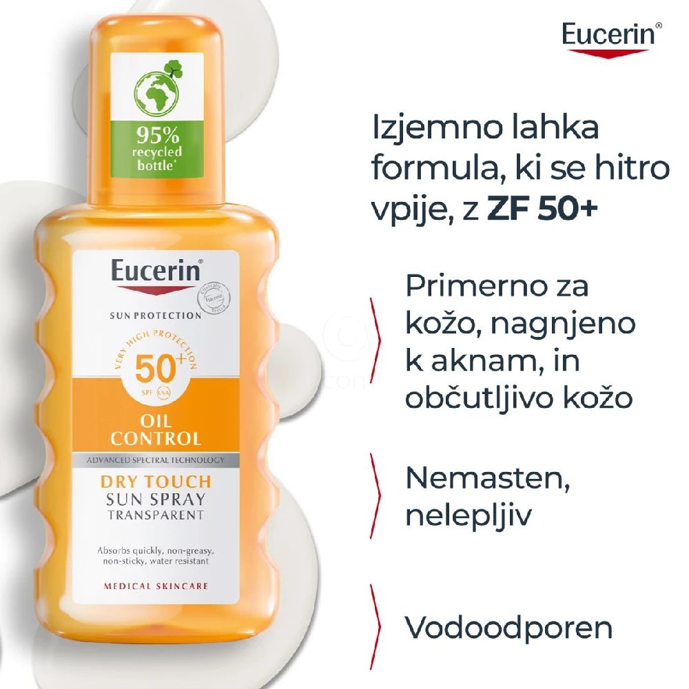 Eucerin Sun, prozorno pršilo za zaščito pred soncem - ZF50+ (200 ml)