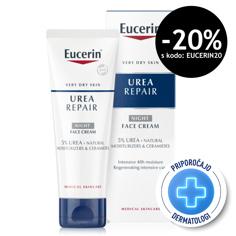 Eucerin UreaRepair 5%, bogata nočna krema za obraz za zelo suho kožo (50 ml)