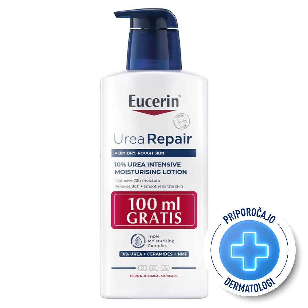 Eucerin UreaRepair plus 10%, losjon za telo s pumpico - posebna ponudba (400 ml)