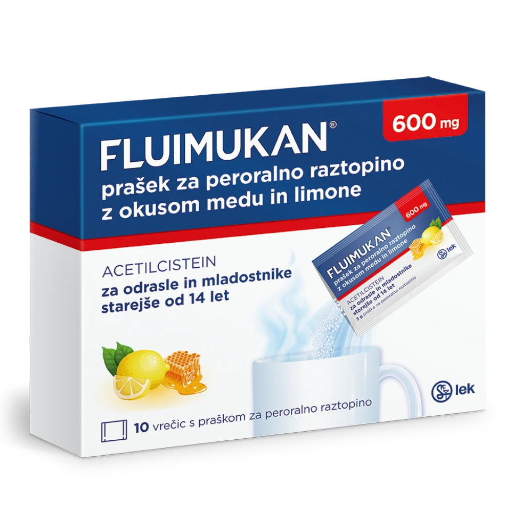 Fluimukan 600 mg, prašek
