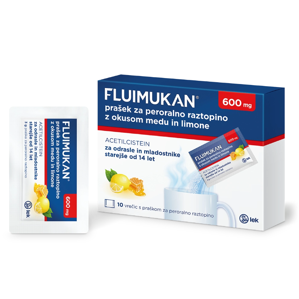Fluimukan 600 mg, prašek