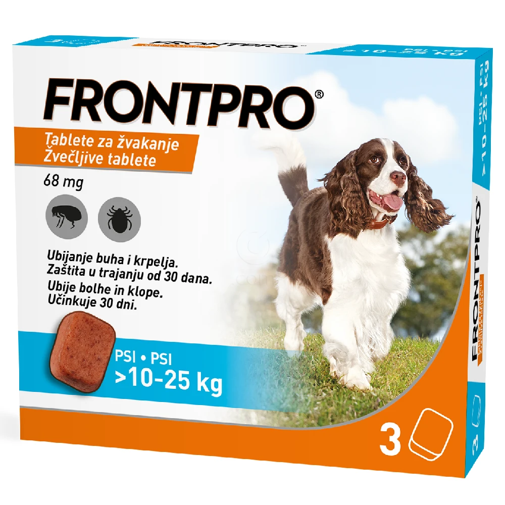 Frontpro 68 mg, žvečljive tablete za pse - 10-25 kg (3 tablete)