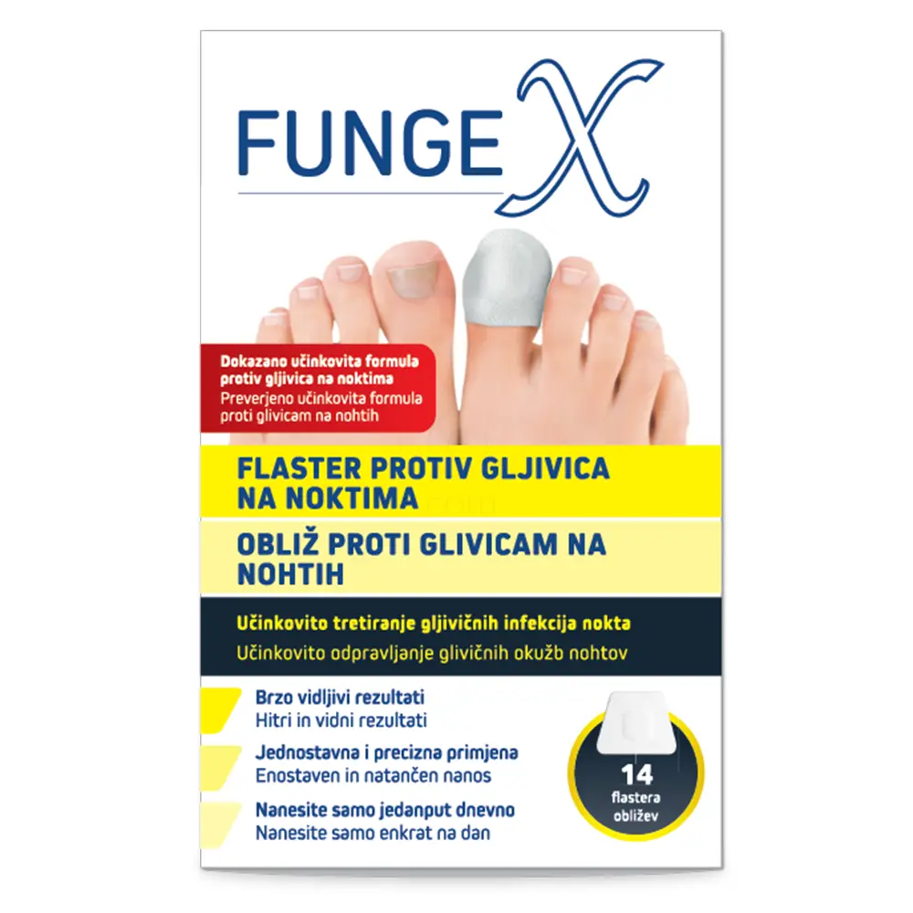 Fungex, obliži proti glivicam na nohtih (14 obližev)