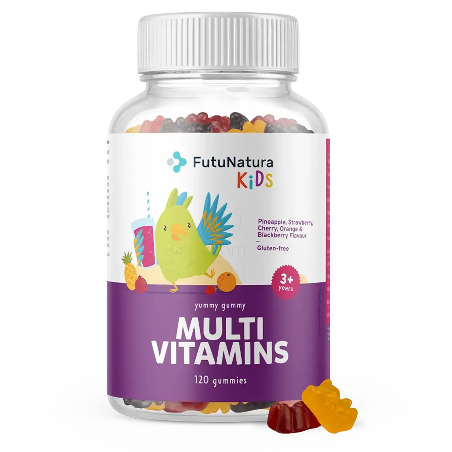 FutuNatura KIDS MULTI VITAMINS - prehransko dopolnilo z 11 vitamini in minerali za otroke