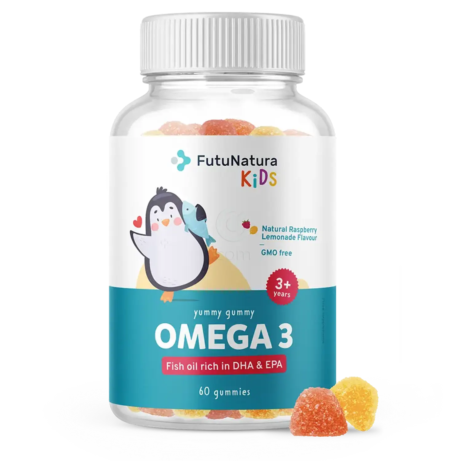 FutuNatura Kids Omega-3, gumiji za otroke, gumi bonboni (60 bonbonov)