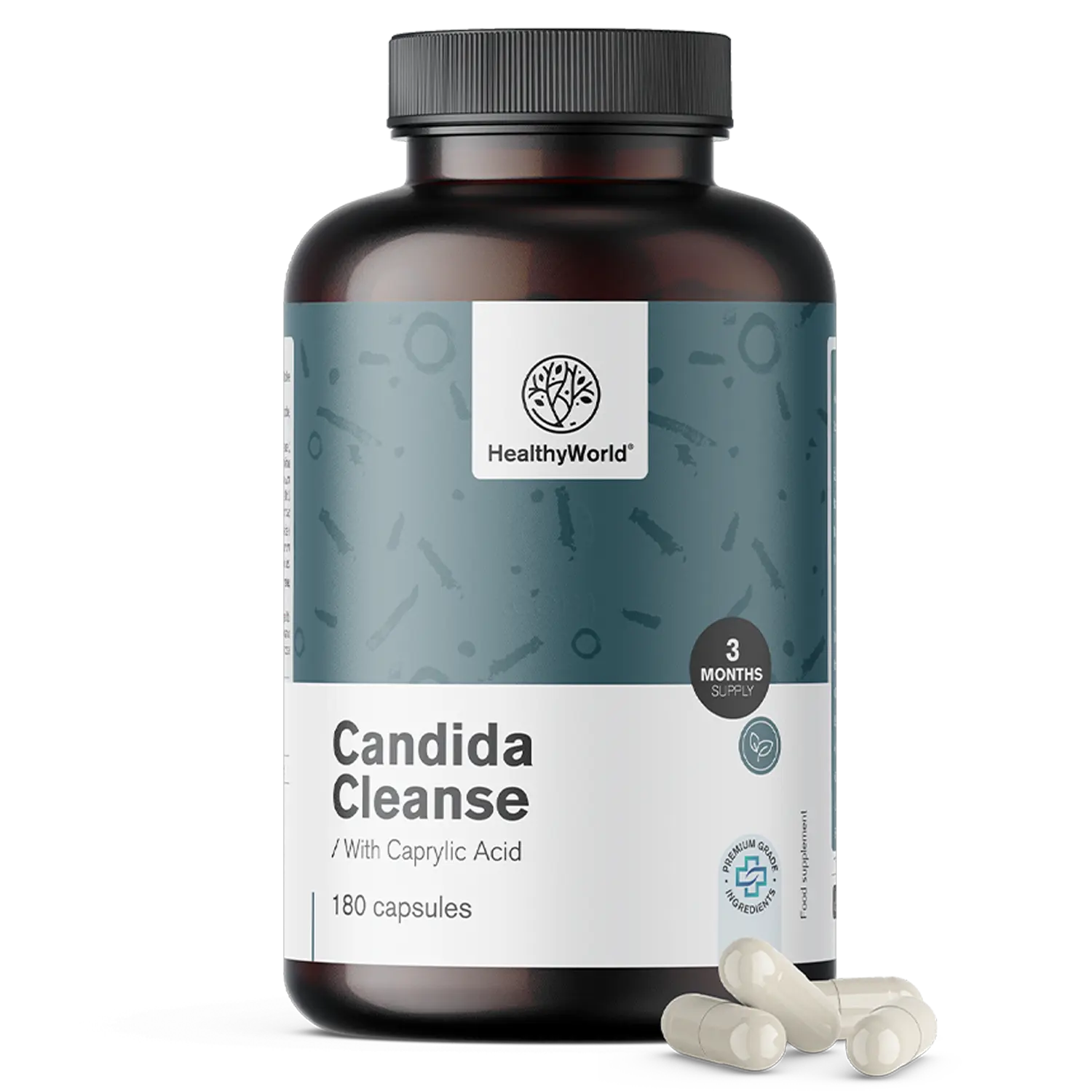 HealthyWorld Candida Cleanse - prehransko dopolnilo s 17 aktivnimi sestavinami v obliki kapsul