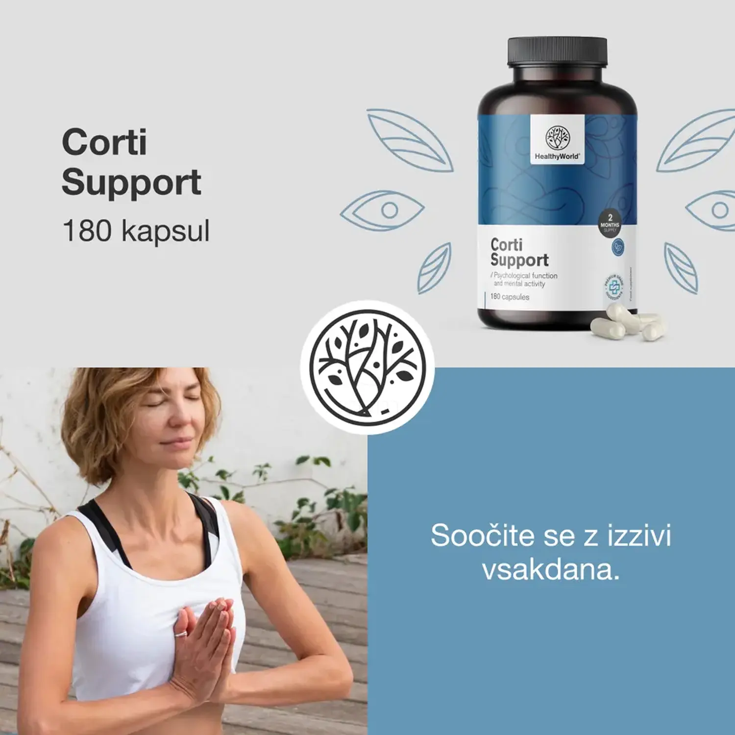 HealthyWorld Corti Support za odrasle - vitamin B5 prispeva k normalni sintezi steroidnih hormonov