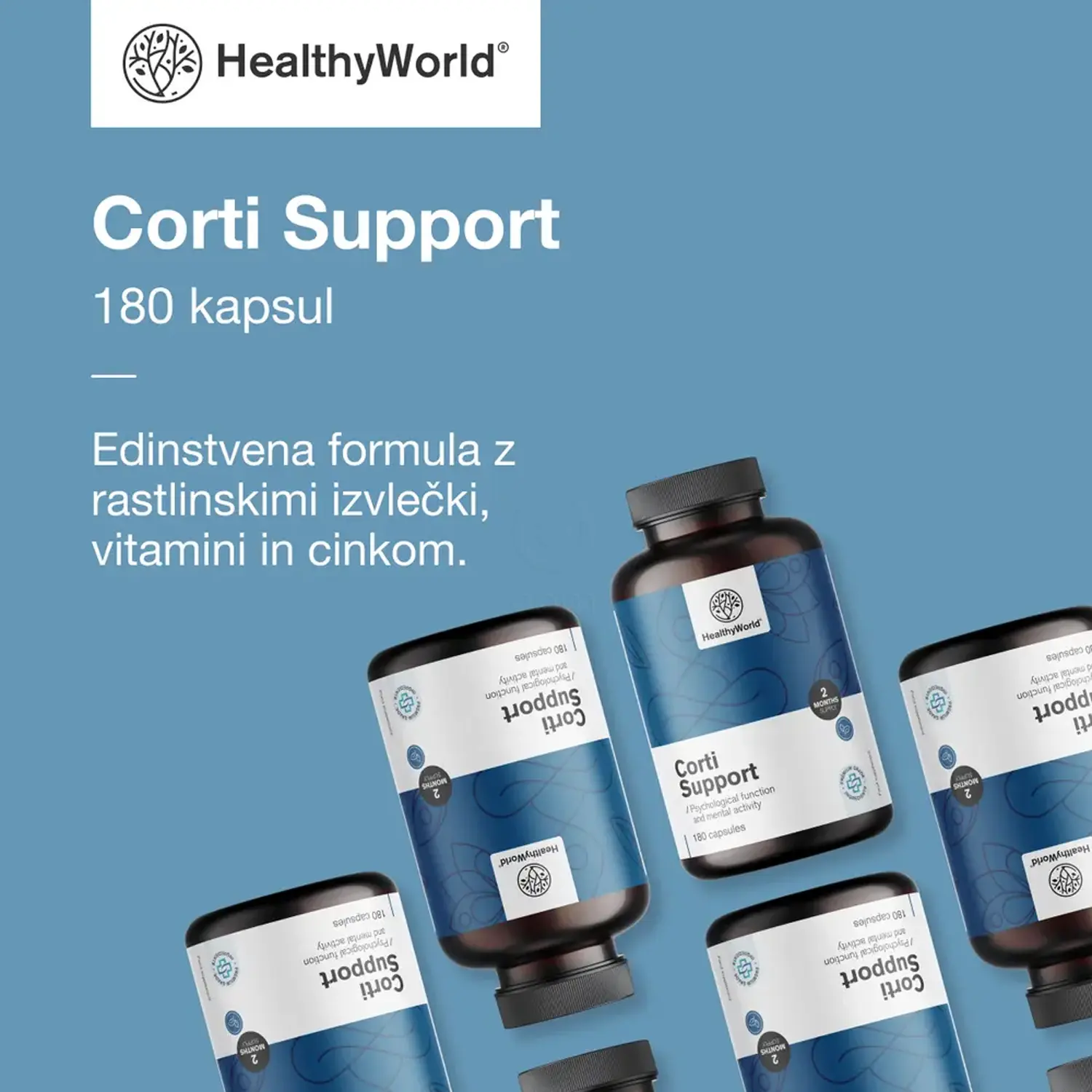 HealthyWorld Corti Support, kapsule (180 kapsul)