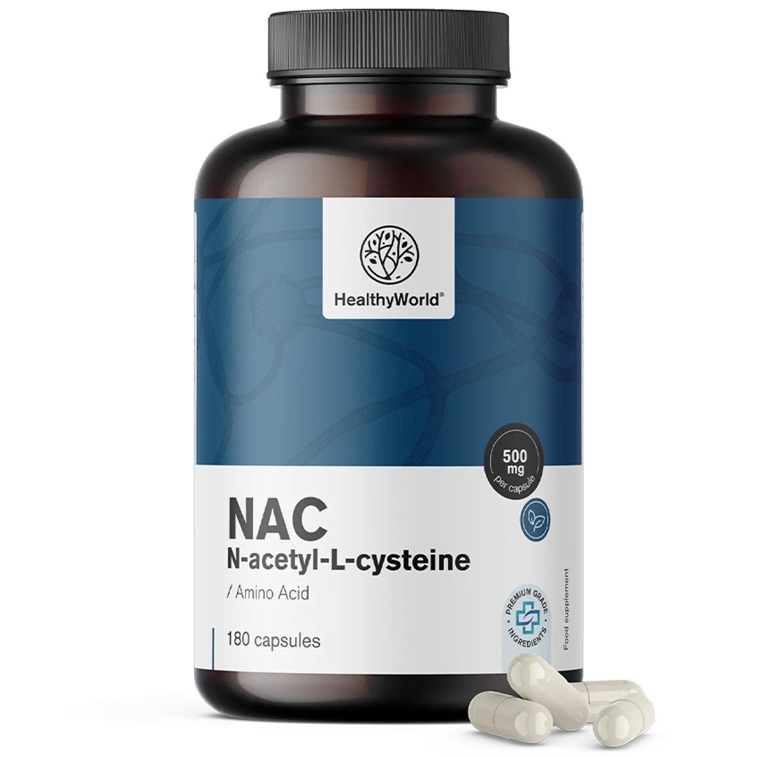 HealthyWorld NAC 500 mg, kapsule (180 kapsul)