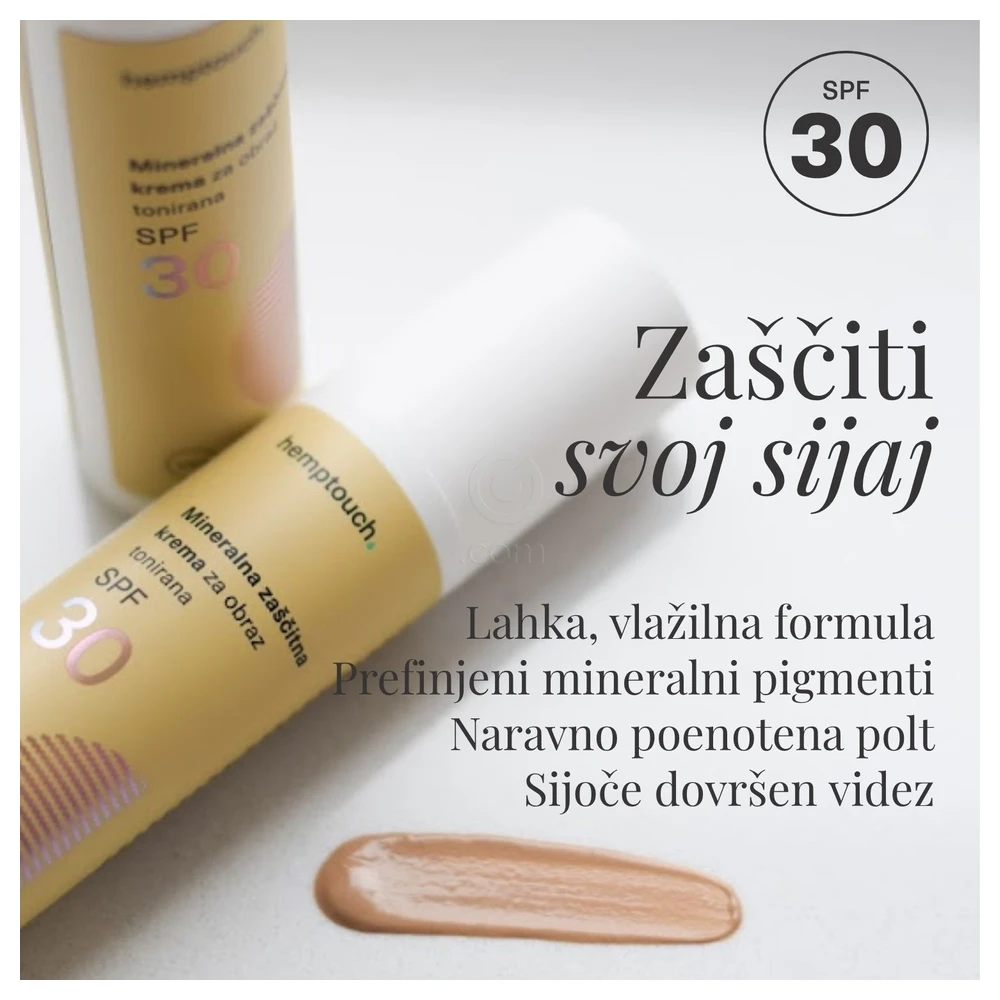 Hemptouch, tonirana mineralna zaščitna krema za obraz ZF 30 (50 ml)