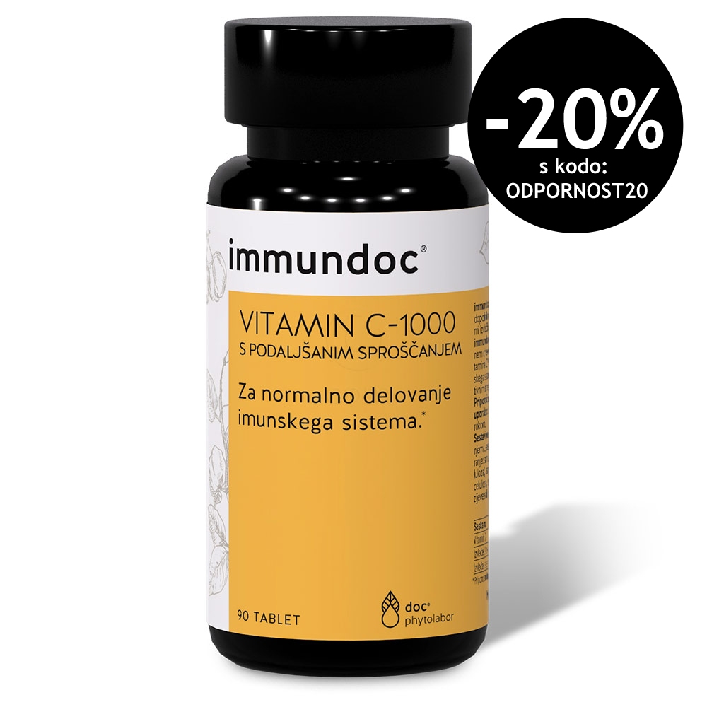 Immundoc Vitamin C 1000, tablete s podaljšanim sproščanjem (90 tablet)