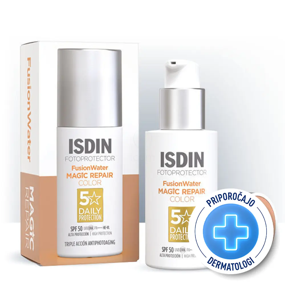 ISDIN Fotoprotector Fusion Water Magic Repair, izjemno lahka obarvana krema - ZF 50 (50 ml)