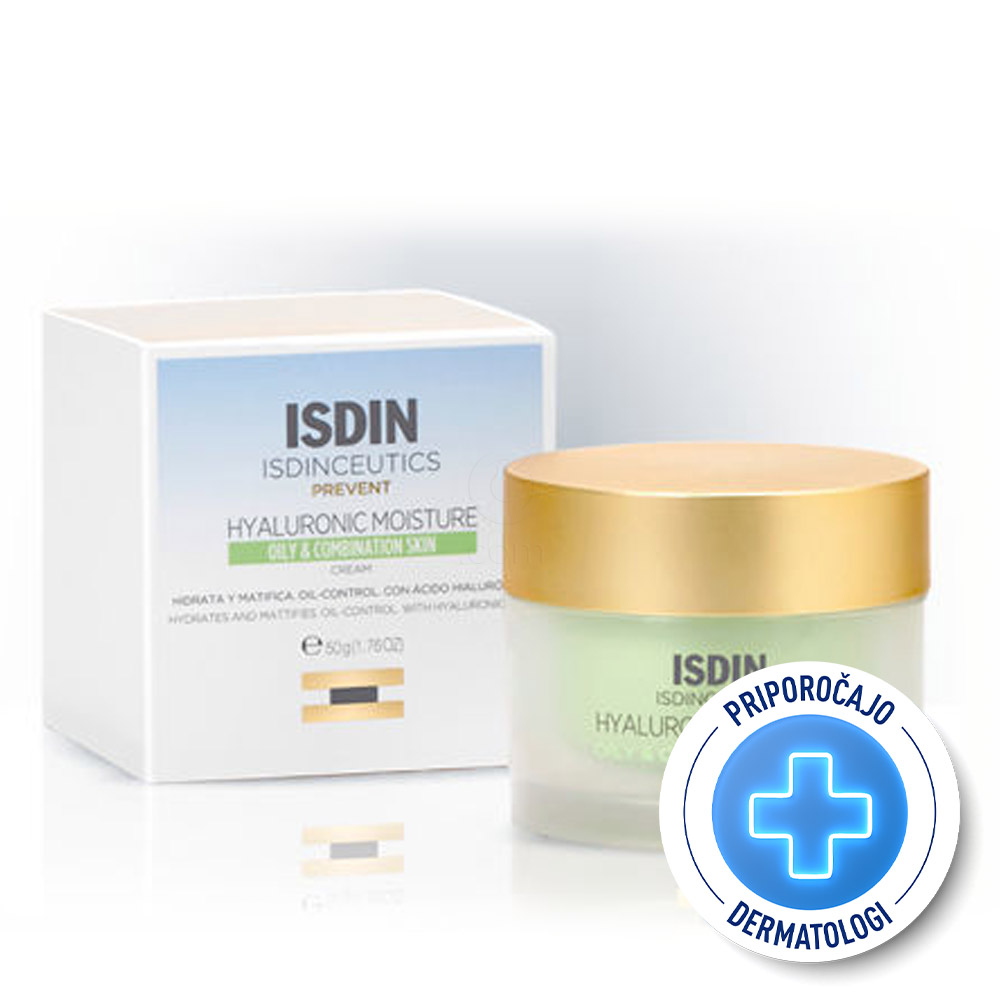 ISDIN Isdinceutics Prevent Hyaluronic Moisture, vlažilna krema za mastno in mešano kožo (50 ml)