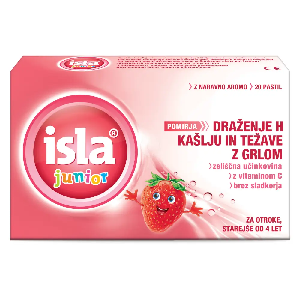 Isla Junior, pastile z okusom jagode (20 pastil)