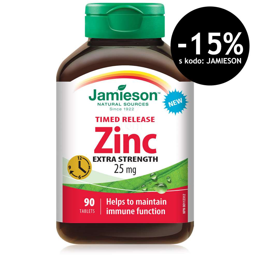Jamieson Cink 25 mg, tablete s podaljšanim sproščanjem (90 tablet)