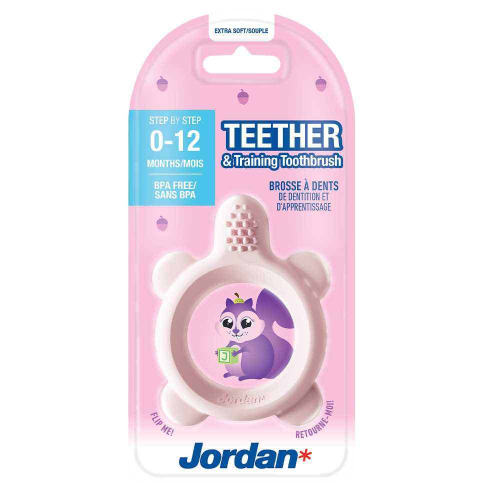 Jordan Teether, grizalo za dojenčke - roza (1 kos)