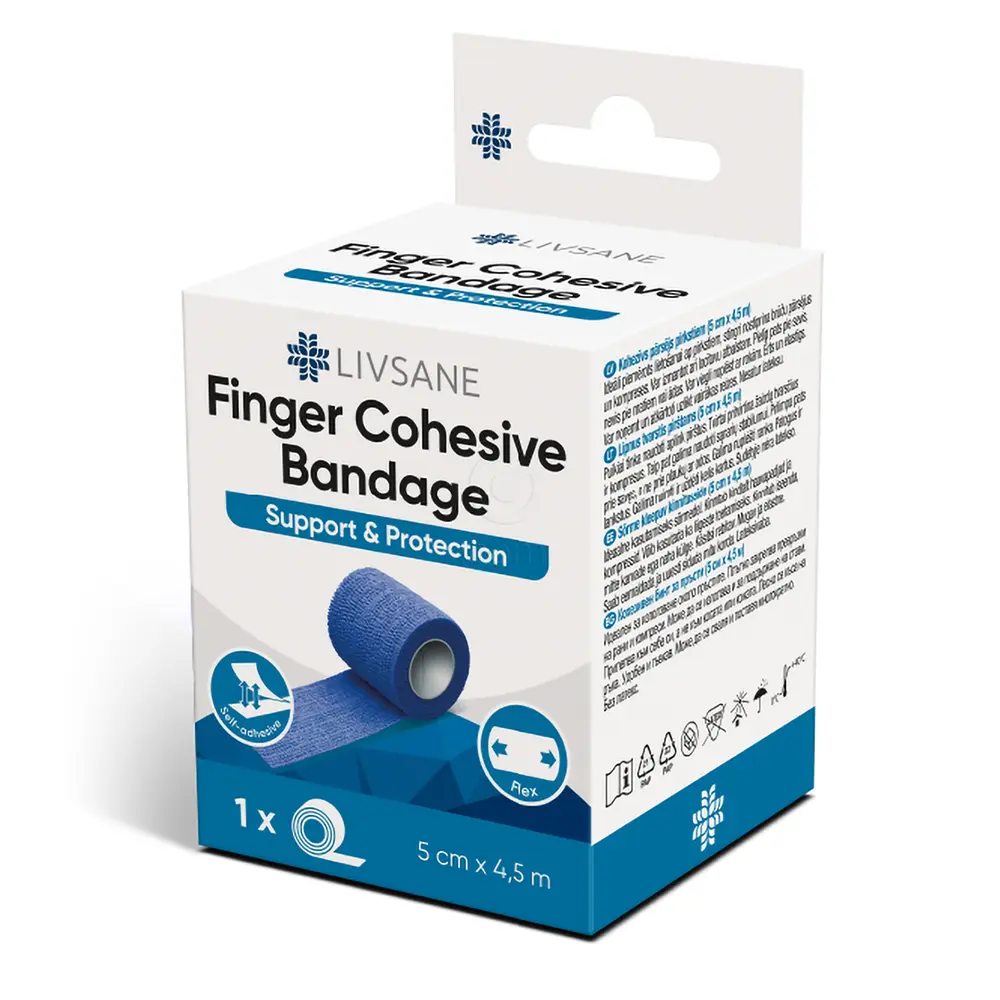 Livsane, samolepilni povoj za prst - 5 cm x 4,5 m (1 povoj)