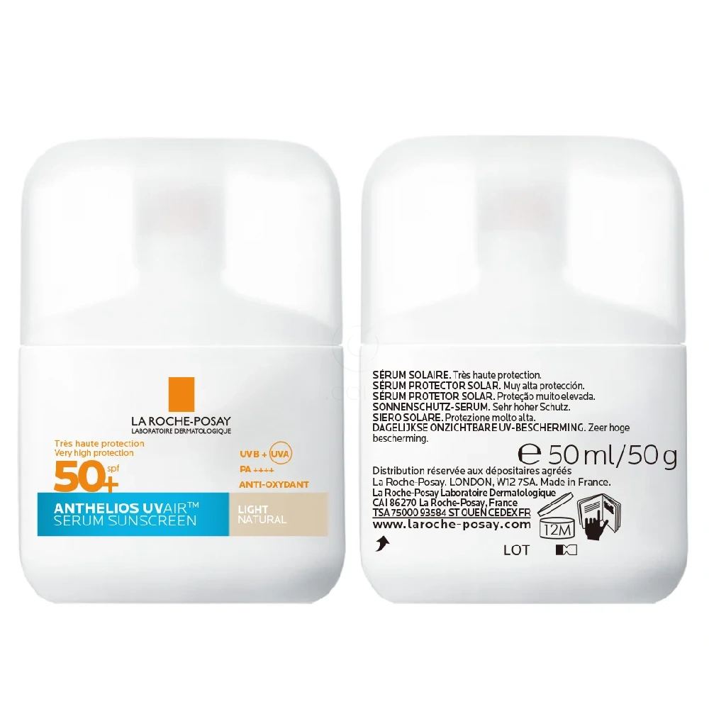 LRP Anthelios UVAir, dnevni tonirani serum za zaščito pred sonce - Light - ZF50+ (50 ml)