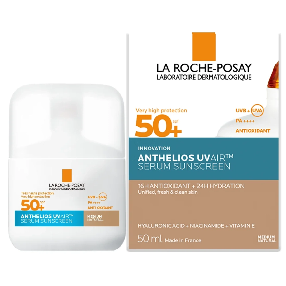 LRP Anthelios UVAir, dnevni tonirani serum za zaščito pred sonce - Medium - ZF50+ (50 ml)