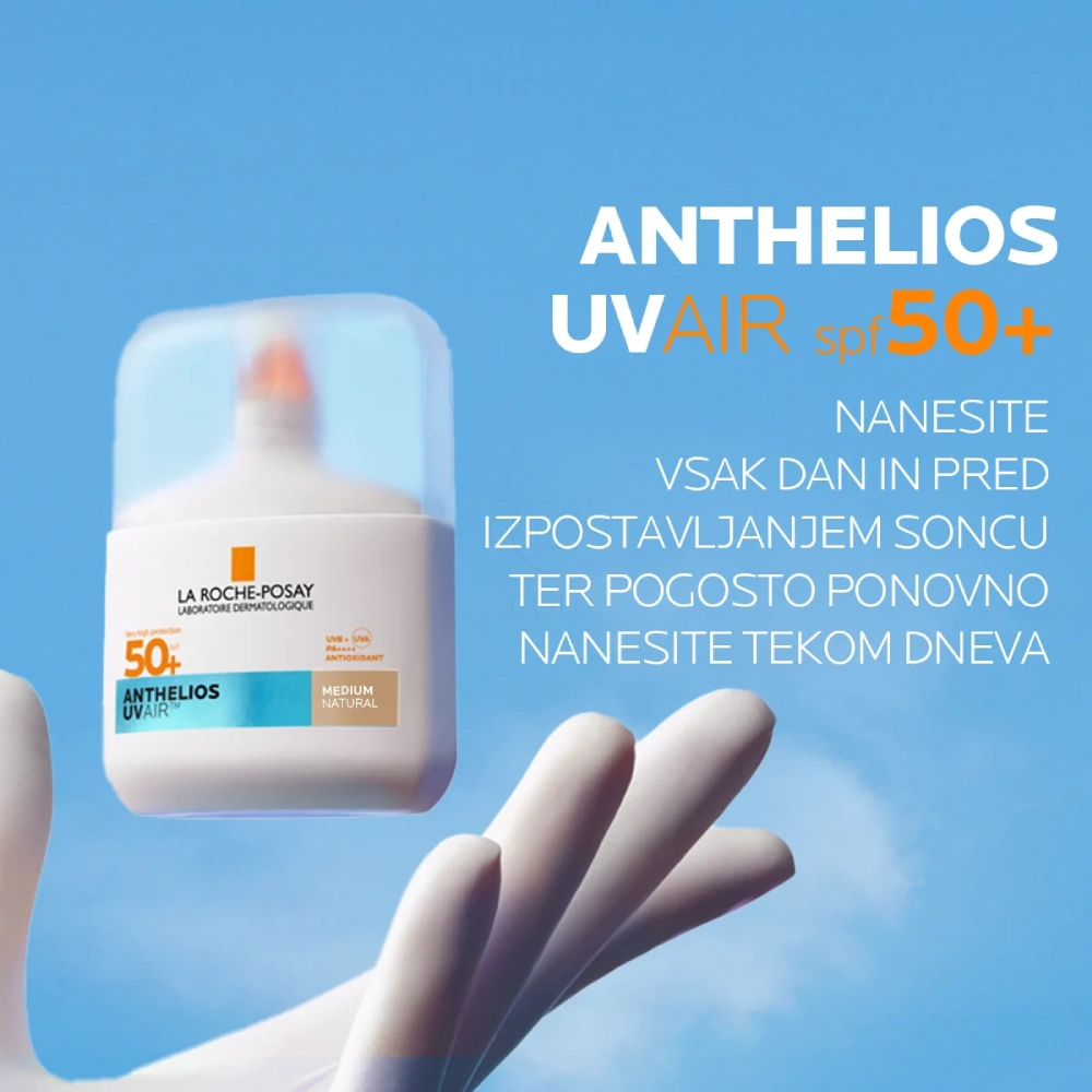 LRP Anthelios UVAir, dnevni tonirani serum za zaščito pred sonce - Medium - ZF50+ (50 ml)