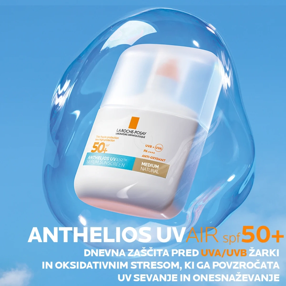 LRP Anthelios UVAir, dnevni tonirani serum za zaščito pred sonce - Medium - ZF50+ (50 ml)