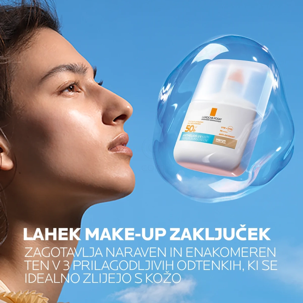 LRP Anthelios UVAir, dnevni tonirani serum za zaščito pred sonce - Medium - ZF50+ (50 ml)