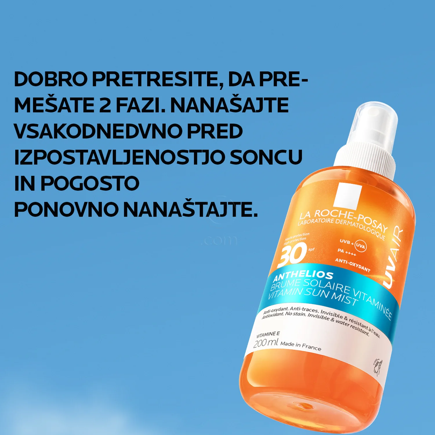 LRP Anthelios UVAir, meglica za obraz in telo - ZF30 (200 ml)
