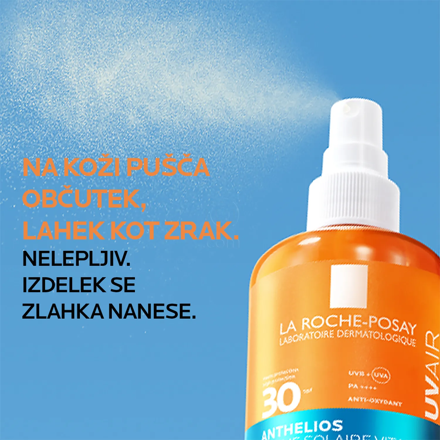 LRP Anthelios UVAir, meglica za obraz in telo - ZF30 (200 ml)