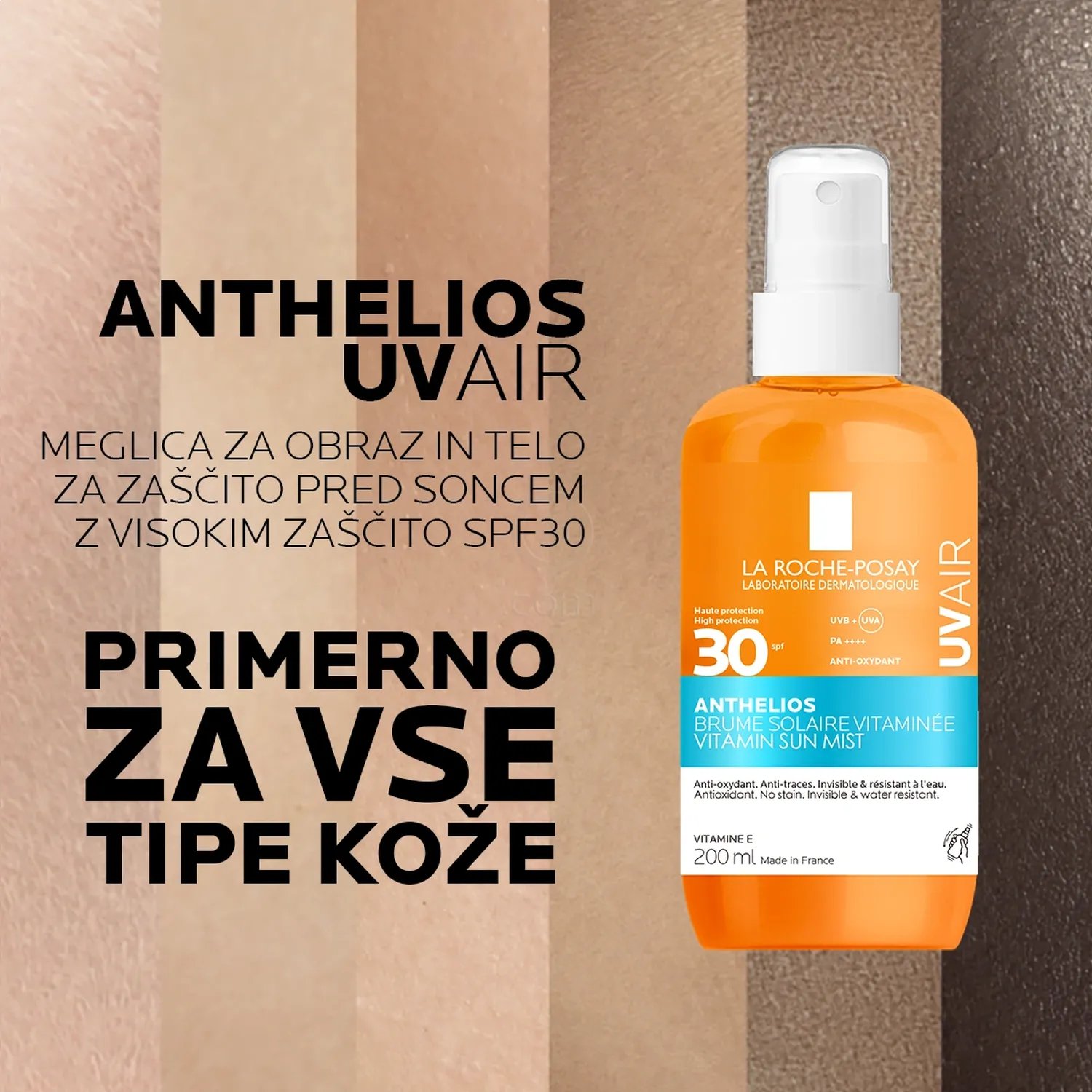 LRP Anthelios UVAir, meglica za obraz in telo - ZF30 (200 ml)