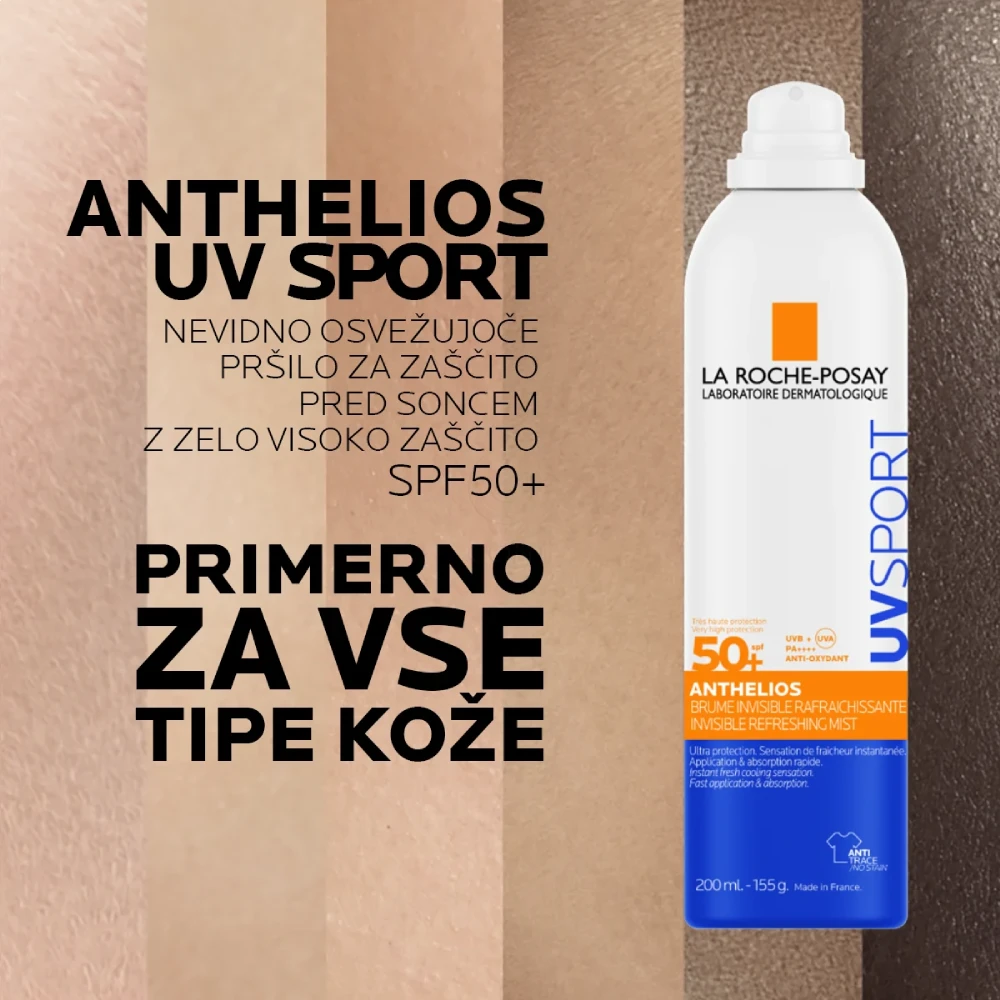 LRP Anthelios UVSport, nevidni osvežujoči sprej za zaščito pred soncem - ZF50+ (200 ml)