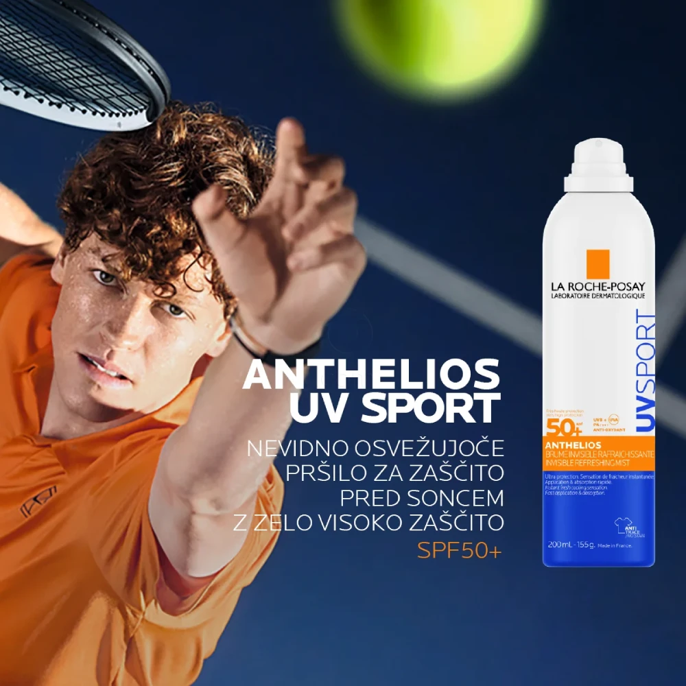 LRP Anthelios UVSport,  nevidni osvežujoči sprej za zaščito pred soncem - ZF50+ (200 ml)