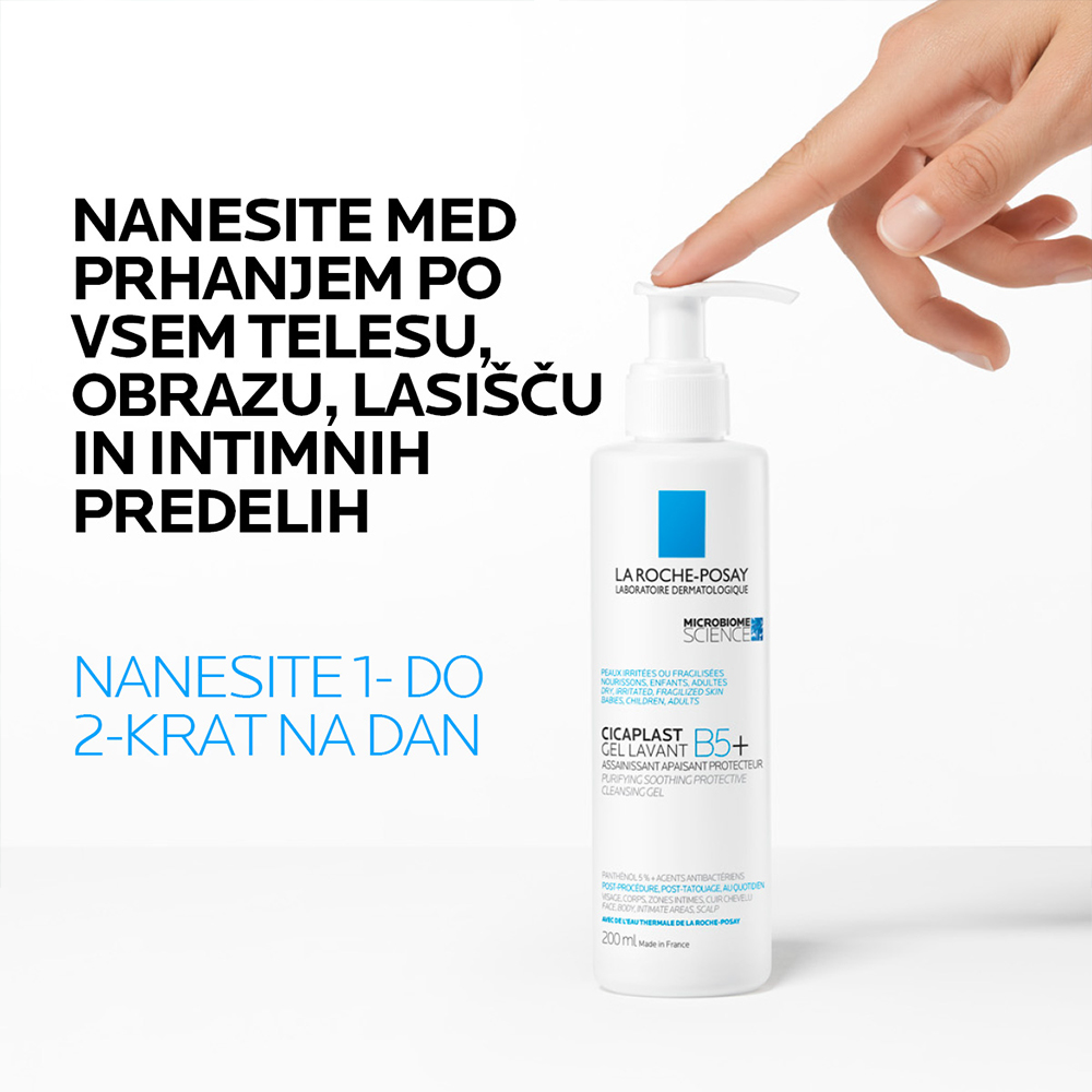 LRP Cicaplast Gel Lavant B5+, umirjevalni in zaščitni gel za vsakodnevno umivanje (200 ml)