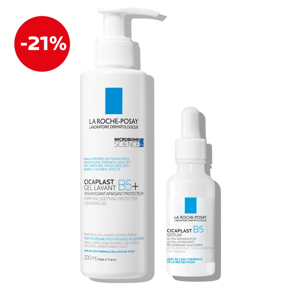 LRP Cicaplast, obnovitveni protokol za dehidrirano in razdraženo kožo - čiščenje in nega (200 ml + 30 ml)