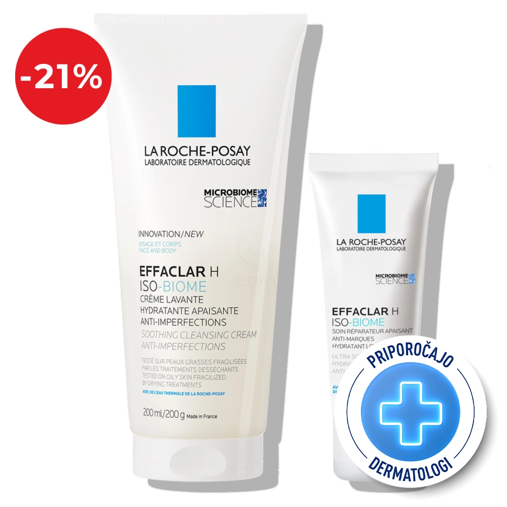 LRP Effaclar Soothing, protokol za kožo z nepravilnostmi, izsušeno s tretmaji (40 ml + 200 ml)