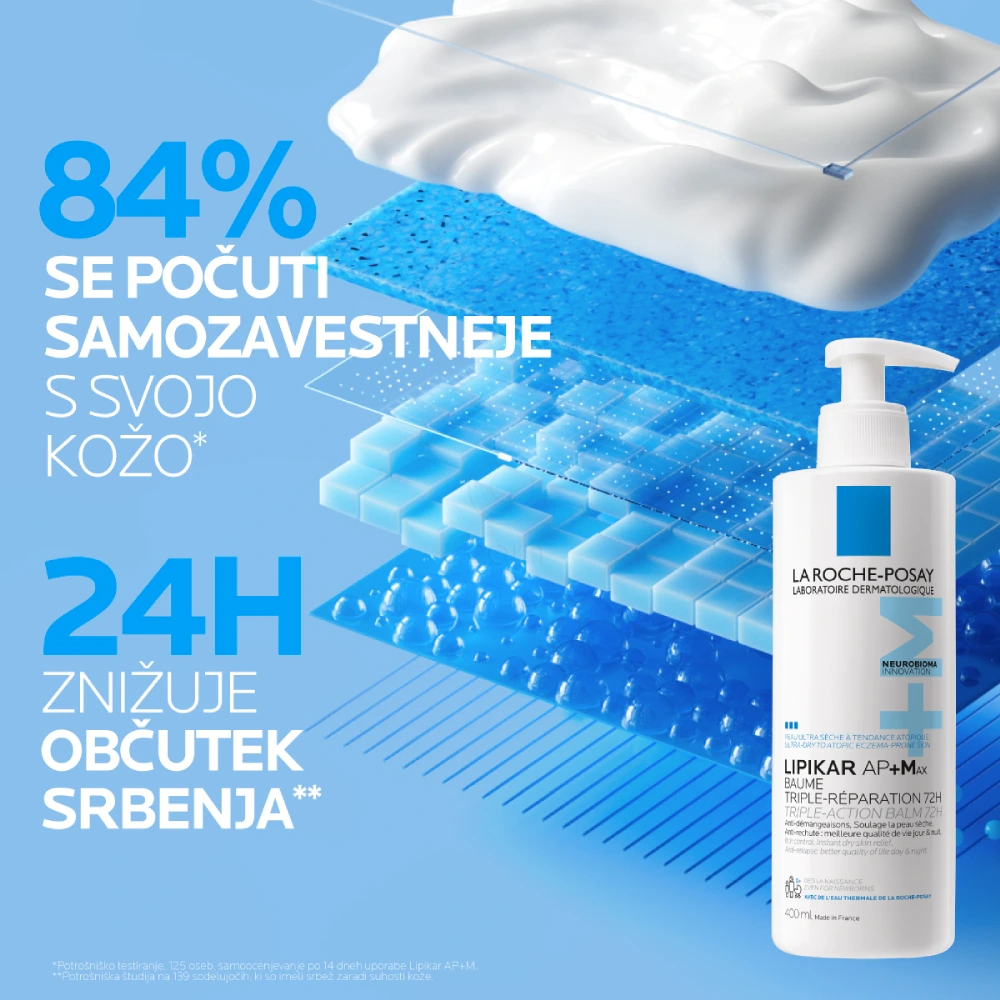 LRP Lipikar AP+M MAX, balzam s trojnim delovanjem (400 ml)