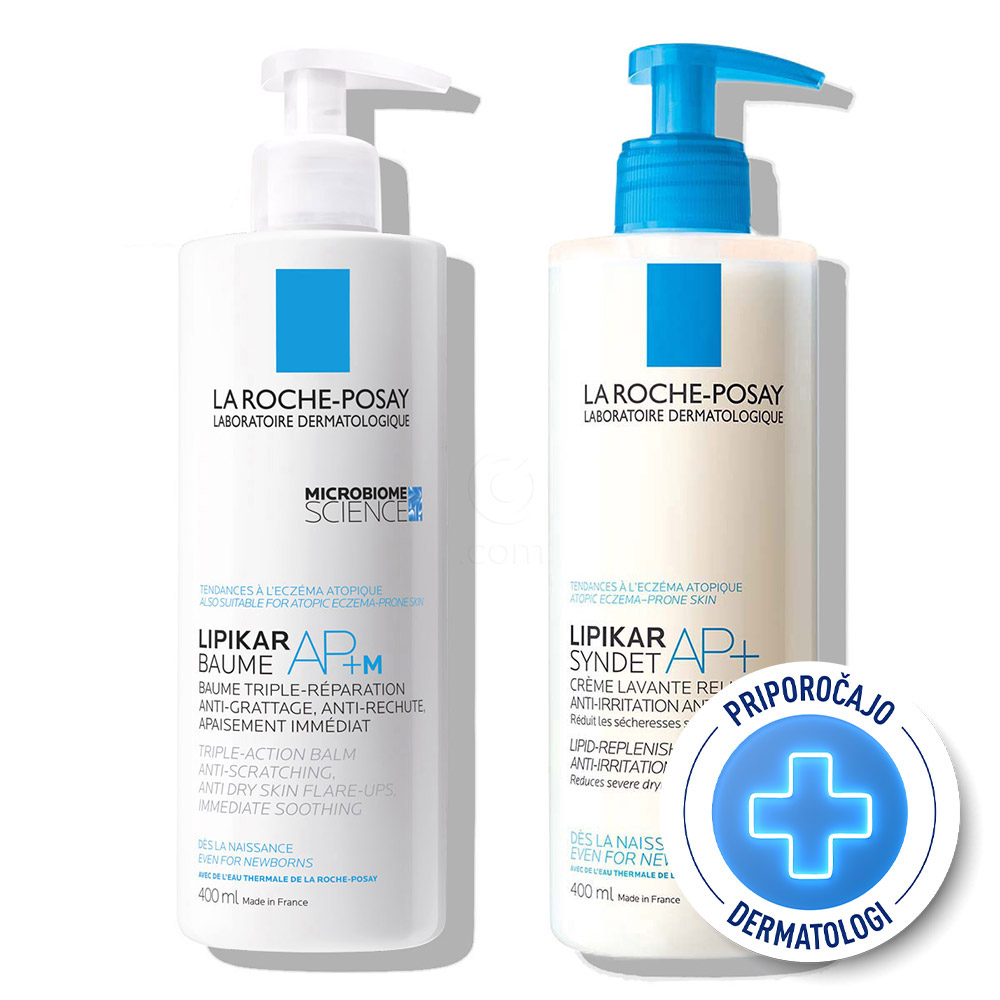 LRP Lipikar, protokol za suho kožo nagnjeno k atopiji - čiščenje in nega (2 x 400 ml)