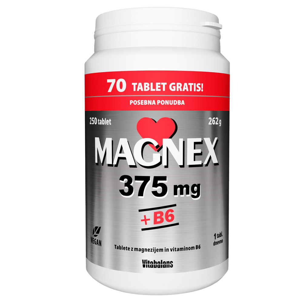Magnex 375 mg + B6 Vitabalans, tablete paket (180 + 70 tablet)