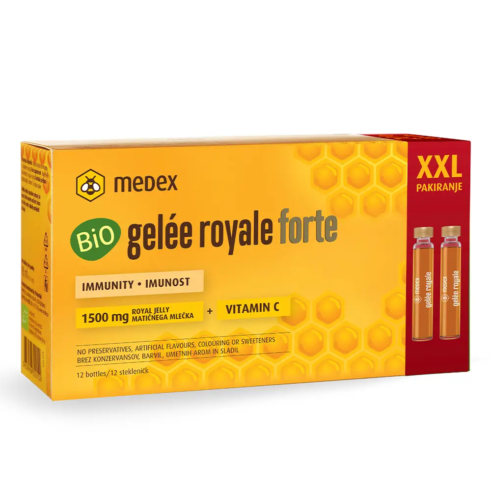 Medex Bio Gelee Royale Forte, matični mleček iz ekološke pridelave - paket (12 x 9 ml)