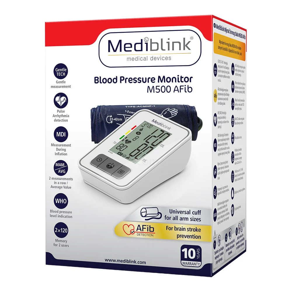 Mediblink M500 AFib, merilec krvnega tlaka (1 komplet)