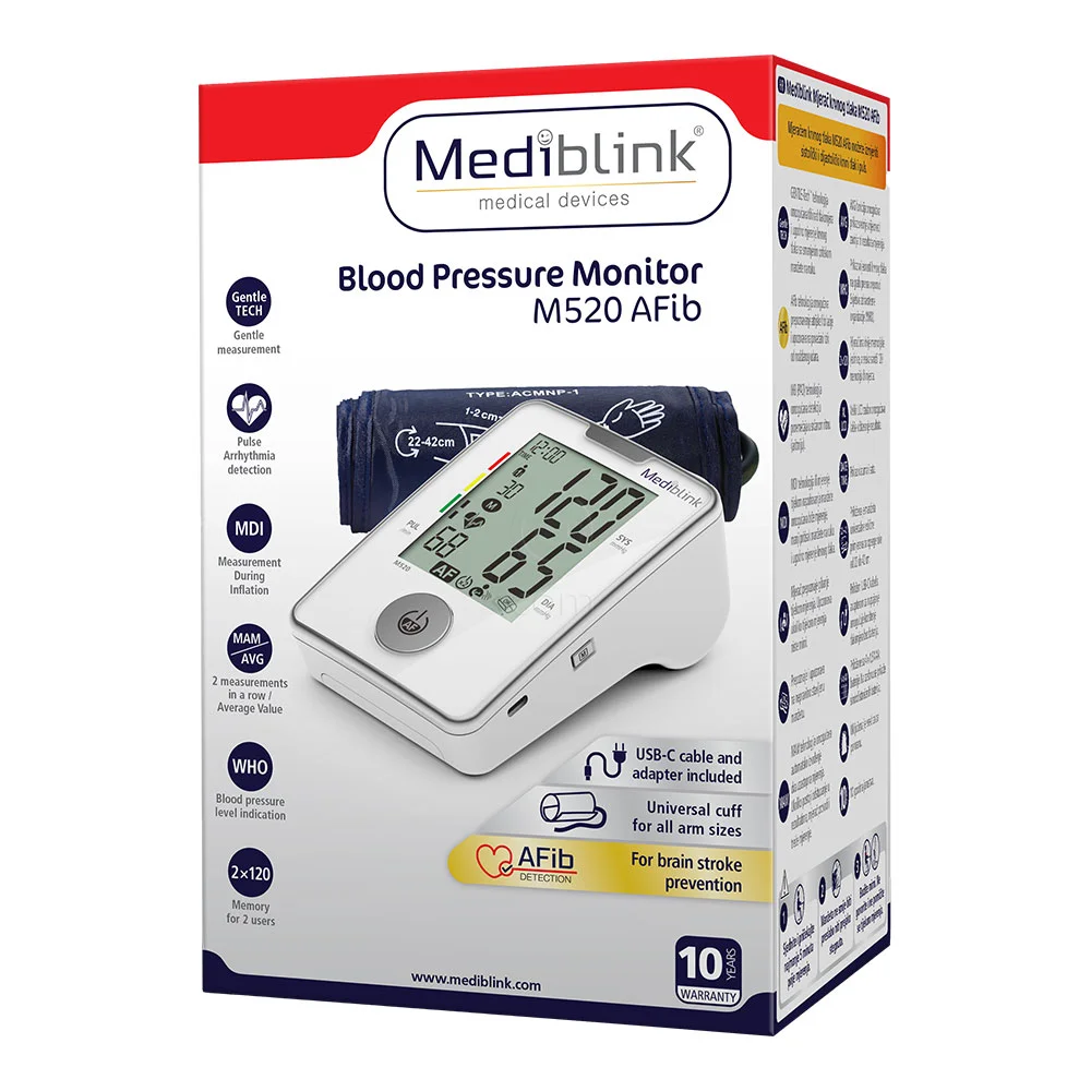 Mediblink M520 AFib, merilnik krvnega tlaka (1 komplet)