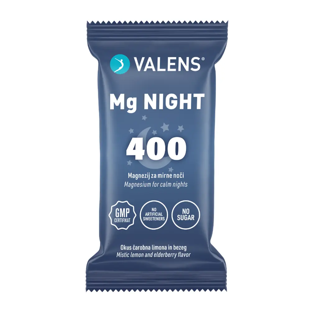 Mg Night Valens, prašek za pripravo napitka - vrečke (20 x 6,5 g)