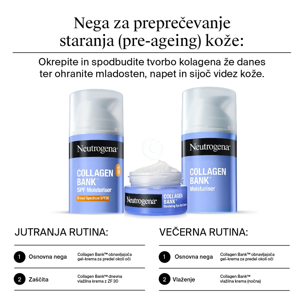 Neutrogena Collagen Bank Reviving, obnavljajoča gel krema za predel okoli oči (15 ml)