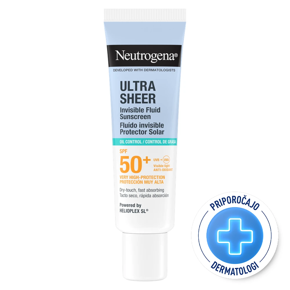 Neutrogena Ultra Sheer Oil Control, nevidni vlažilni fluid za zaščito pred soncem - ZF50+ (50 ml)